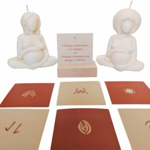 Bougie de Grossesse & cartes d'affirmations positives