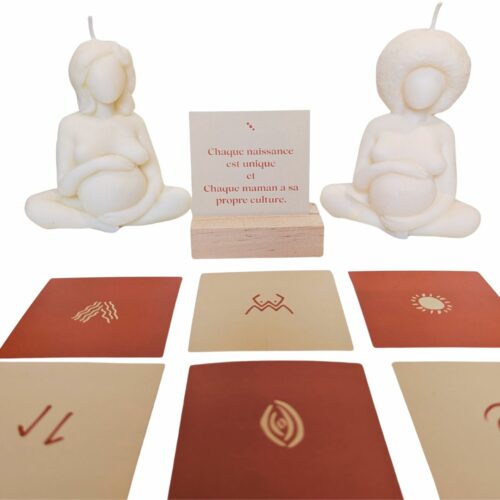 Bougie de Grossesse & cartes d'affirmations positives